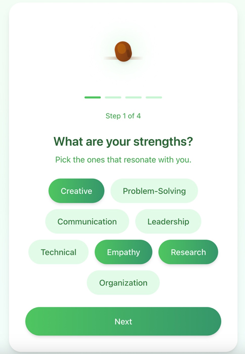 Sprout — Strength selection